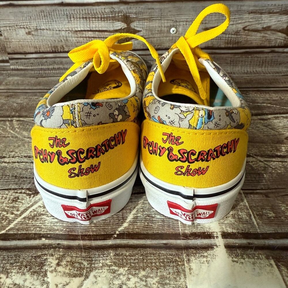 Vans The Simpsons Yellow Sneakers Itchy & Scratchy NWOT Unworn Mens size 5.5 - Picture 4 of 10